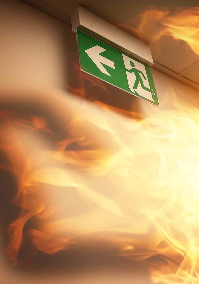 Signalisation de sortie de secours en cas d’incendie